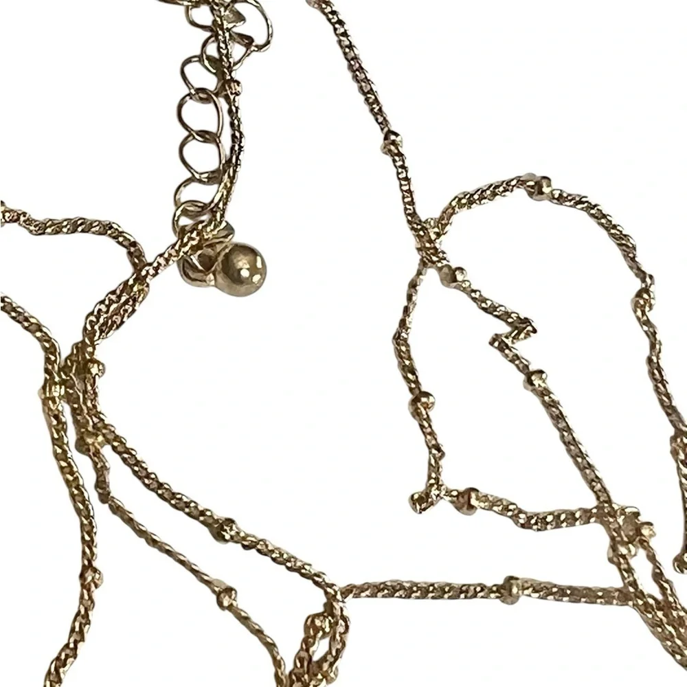 T + R Gold-tone Long Adjustable Necklace Amber Pendant